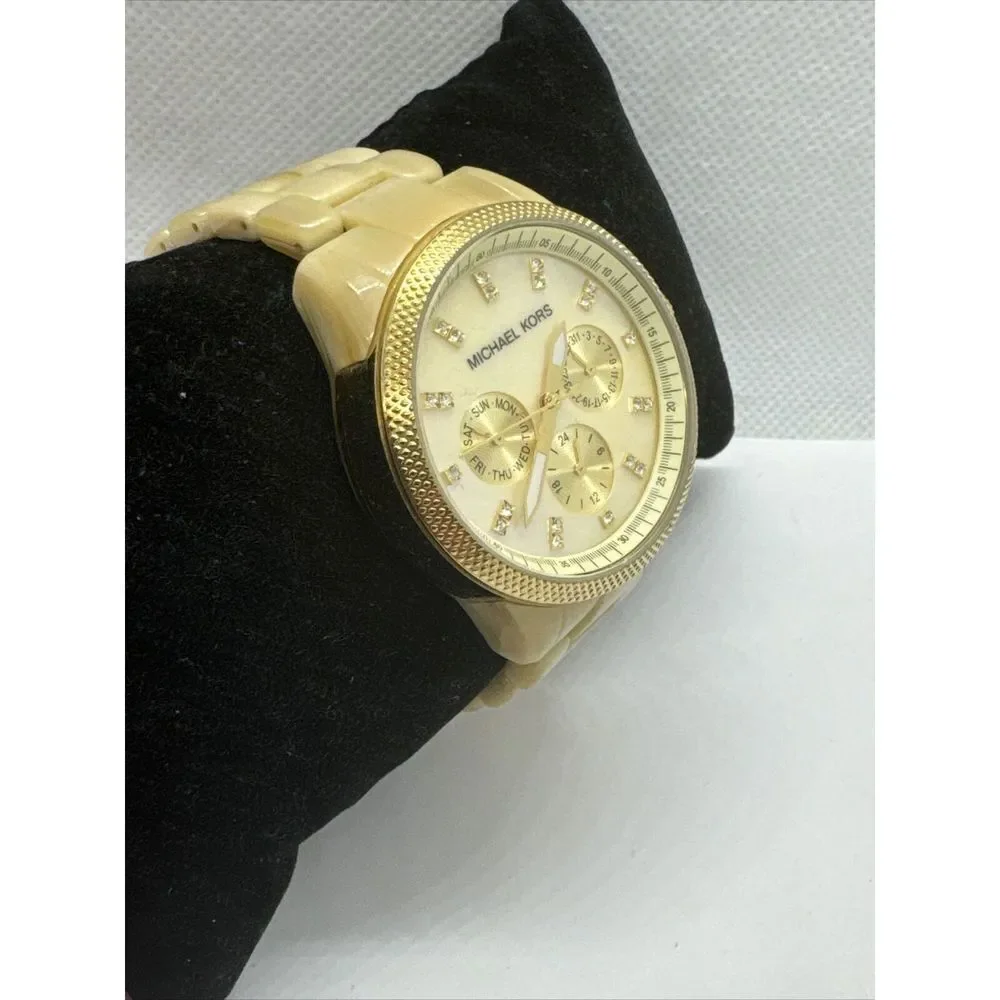 Michael Kors MK5039 Women's Gold Tone Resin Bracelet Analog Dial Watch JNA277